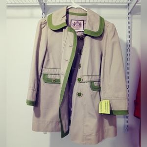 Women's Juicy Couture 3 quarter sleeve jacket - beige/tan and green color -Large